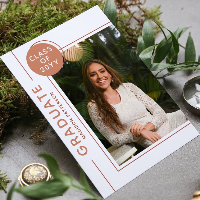 Foto Graduation Party Modernes Skript Terracotta (Von Creator hochgeladen)