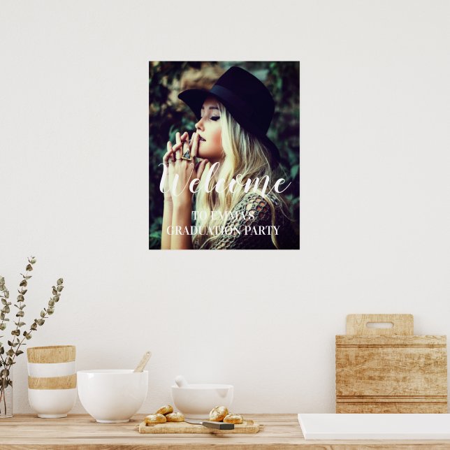 Foto Graduation Party Willkommen Personalisiert Poster (Küche)