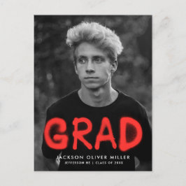 Foto-Graduationspartei für Rotes Spray Einladungspostkarte