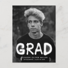 Foto-Graduationspartei für weißes Spray Einladungspostkarte
