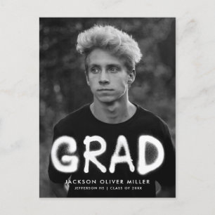 Foto-Graduationspartei für weißes Spray Einladungspostkarte