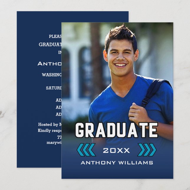 Foto-Graduierungspartei Einladung (Vorne/Hinten)