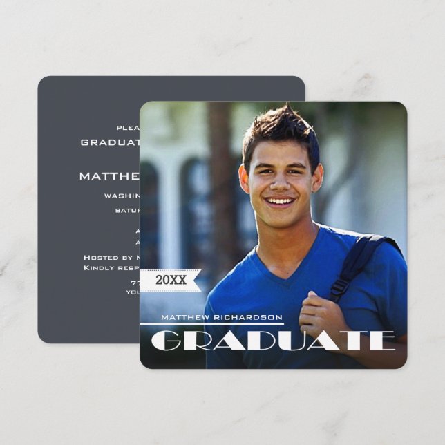 Foto-Graduierungspartei Einladung (Vorne/Hinten)