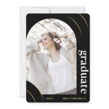 Foto-Graduierungsparty für Schwarz und Gold