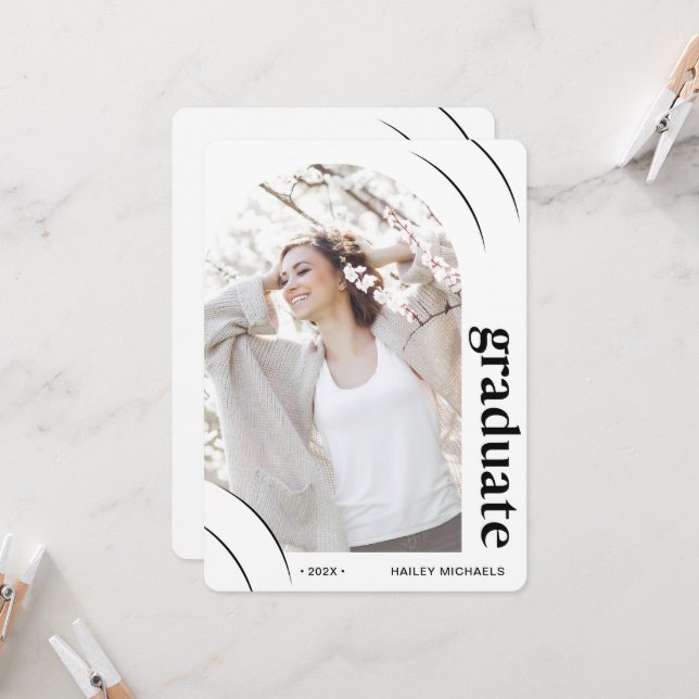 Foto-Graduierungsparty Invita Einladung (Vorderseite/Rückseite Beispiel)