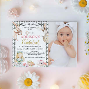 Foto Gray Alice in Onederland 1. Geburtstag Einladung