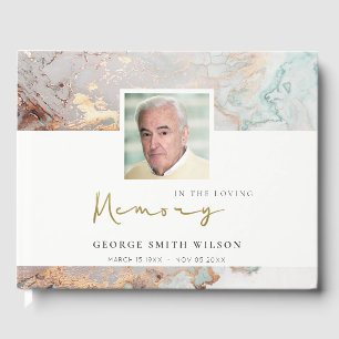 FOTO GRAY DUSKY GOLD FOIL AGATE BEILEID MEMORIAL GÄSTEBUCH