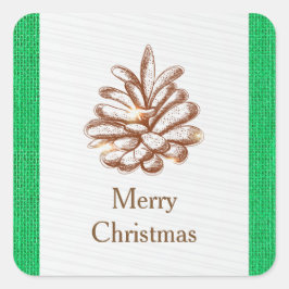 Foto "Green Burlap Pinecones" - Aufkleber auf dem