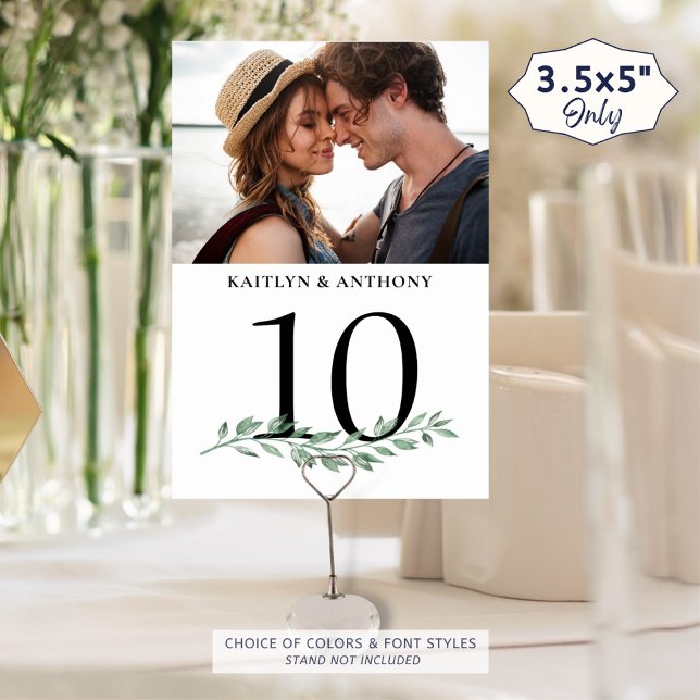 Foto Greenery Wedding Tischnummer Sign (Von Creator hochgeladen)
