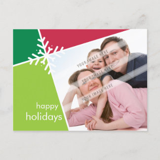 FOTO GREETING POSTCARD :: modernista snowflake L5 Feiertagspostkarte