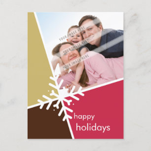 FOTO GREETING POSTCARD :: modernista snowflake P1 Feiertagspostkarte