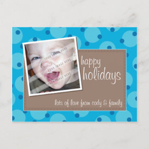 FOTO GREETING POSTCARD :: Wangen gepunktet 9 Feiertagspostkarte