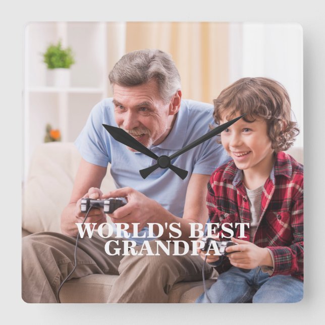 Foto Großvater / Irgendeine Wall-Uhr Quadratische Wanduhr (Vorderseite)