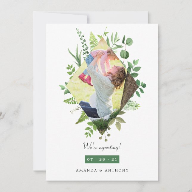 Foto Grüne Waldlandschaft Ankündigung der Schwange (Vorderseite)