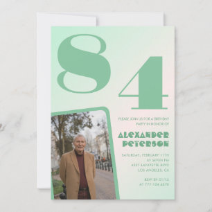 Foto Grüner Gradient 84. Geburtstag  Einladung