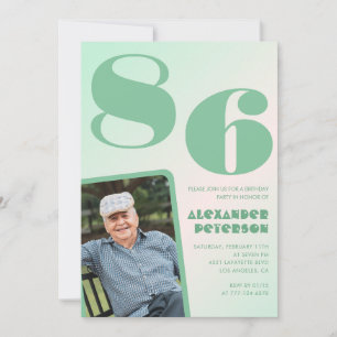 Foto Grüner Gradient 86. Geburtstag  Einladung