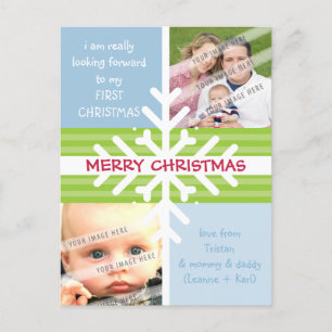 FOTO-GRUSS-POSTKARTE :: Schneeflockensektion P3 Feiertagspostkarte