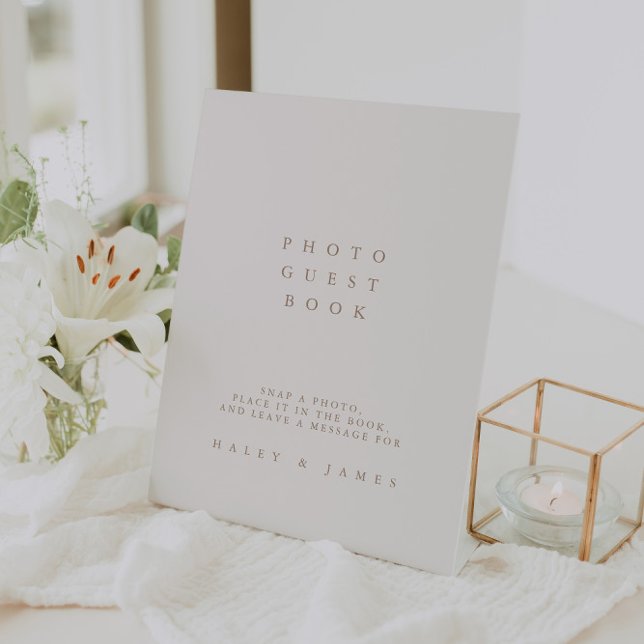 Foto Guest Book Simple Wedding Sign Sockelschild (Photo Guest Book Simple Wedding Sign)