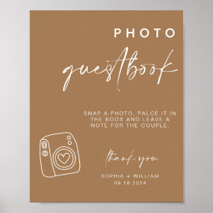 Foto Guestbook   Boho polaroid Gästebuchzeichen Poster