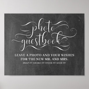 Foto Guestbook Chalkboard Wedding Sign Poster