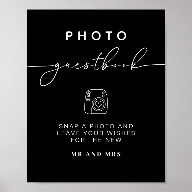 Foto Guestbook | Modernes Minimalistisches Hochzei Poster (Vorne)