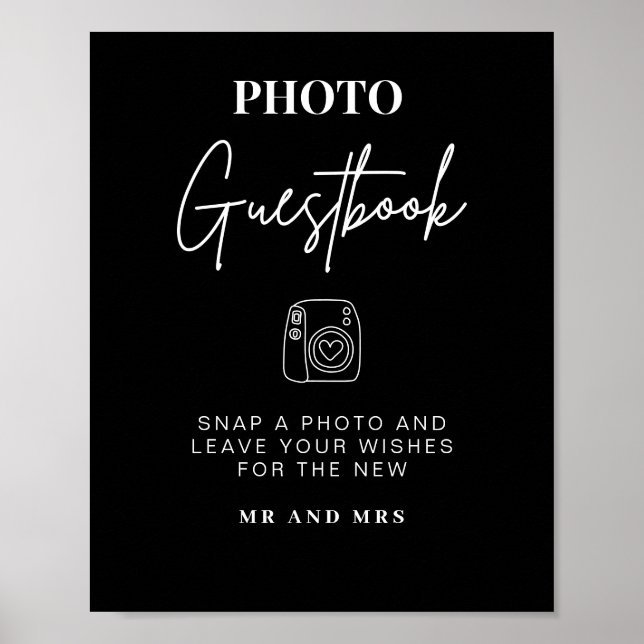 Foto Guestbook | Modernes Minimalistisches Hochzei Poster (Vorne)