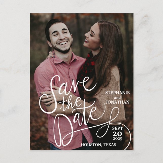 Foto Hand Briefe Save the Date Postkarten (Vorderseite)