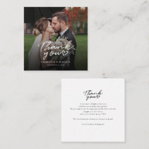 Foto Hand Lettered Newlywed Wedding Danke Mitteilungskarte