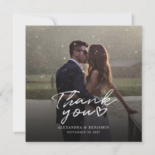 Foto handgeschriebene SkriptWedding Vielen Dank Mitteilungskarte