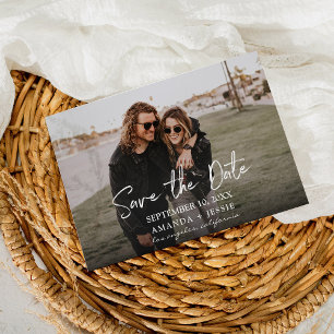 Foto - Handschriftliche horizontale Save-the-Date- Einladung