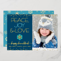 Foto Hanukkah Peace Joy Liebe Snowflake Real Gold
