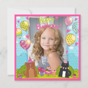 Foto Happy Birthday für Young Girl Square Karte