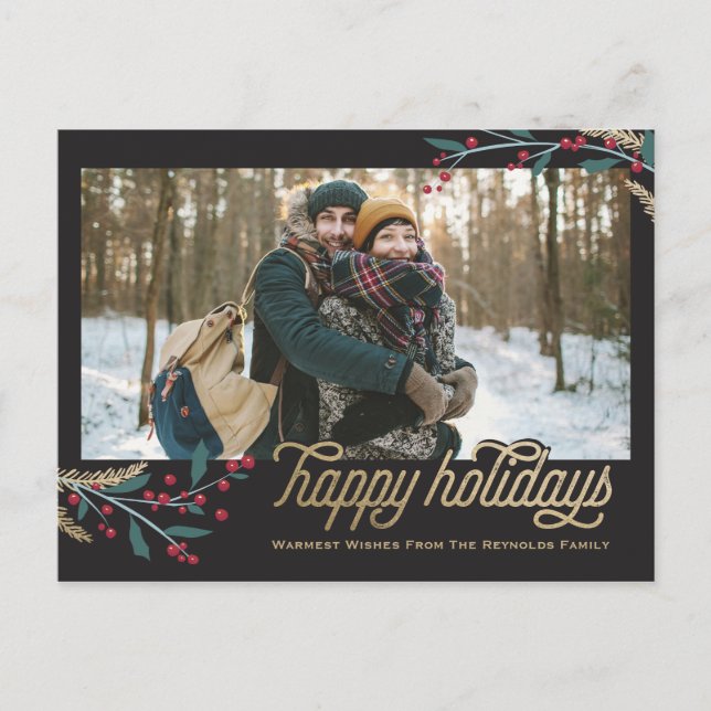 Foto | Happy Holidays Postkarte (Vorderseite)