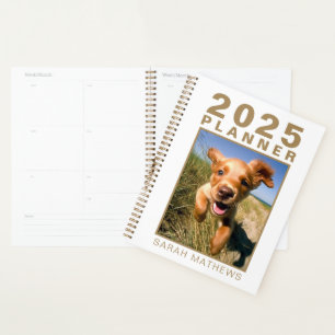 Foto Haustier Hund Gold Weißer Name Einfach 2025 Planer