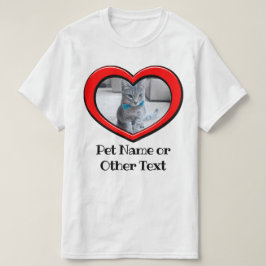 Foto Haustier Personalisierte Herzrahmen Liebe Hun T-Shirt