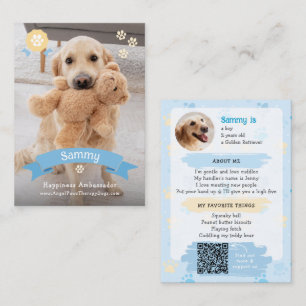 Foto Haustier-Sammelkarten, QR-Code-Therapiehund Telefonnummerkarte