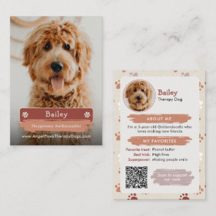 Foto Haustier-Tauschkarte, QR-Code-Therapiehund Telefonnummerkarte