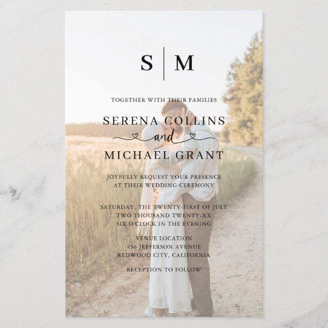 Foto Heart Calligraphy Wedding Flyer (Vorne)
