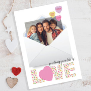 Foto Heart Candy Valentine's Day Card Dankeskarte