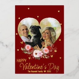 Foto Heart Gold Glitzer Herzlich willkommen am Val Folien Feiertagskarte