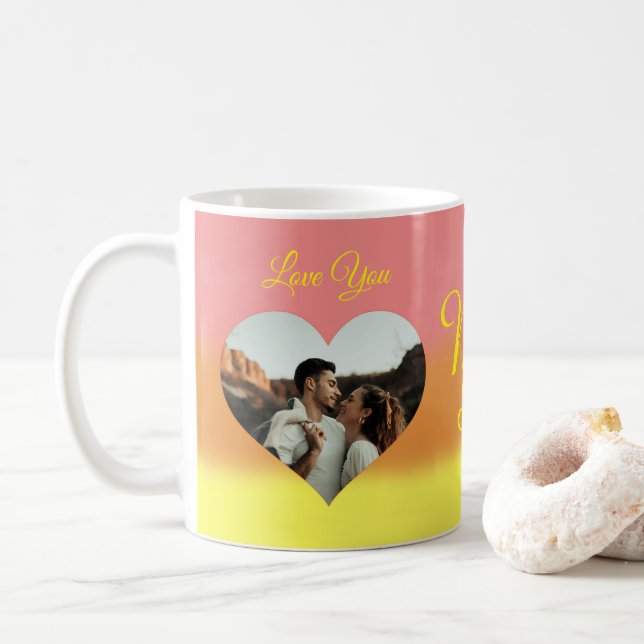 Foto Heart Template Sunrise Couple Kaffeetasse (Mit Donut)
