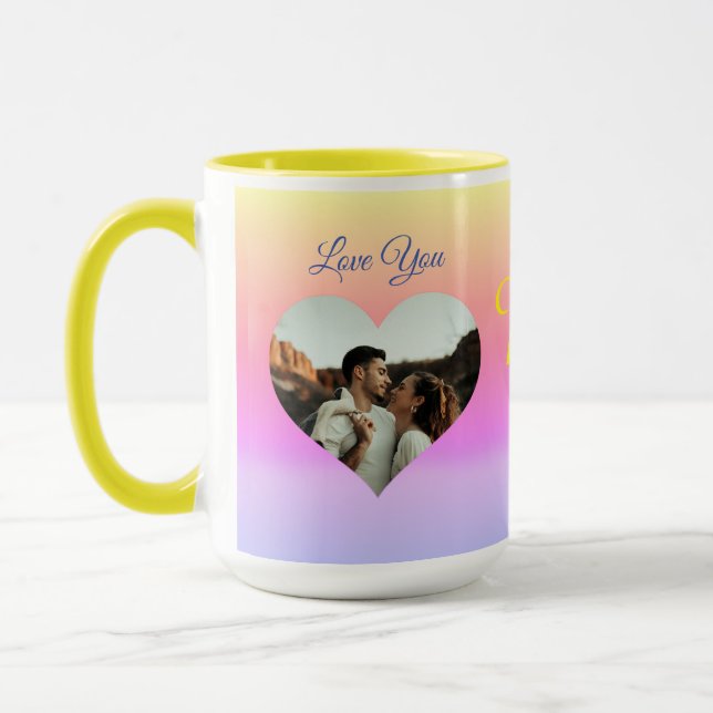 Foto Heart Template Sunrise Couple Tasse (Links)