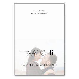 Foto Heart Wedding Editable Guest Name Tischnummer