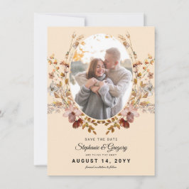 Foto Herbst Boho Wildblume Hochzeit speichern das Save The Date