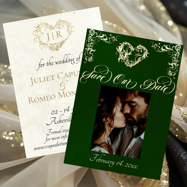 Foto & Herz-Monogramm - Smaragd Save The Date (Von Creator hochgeladen)