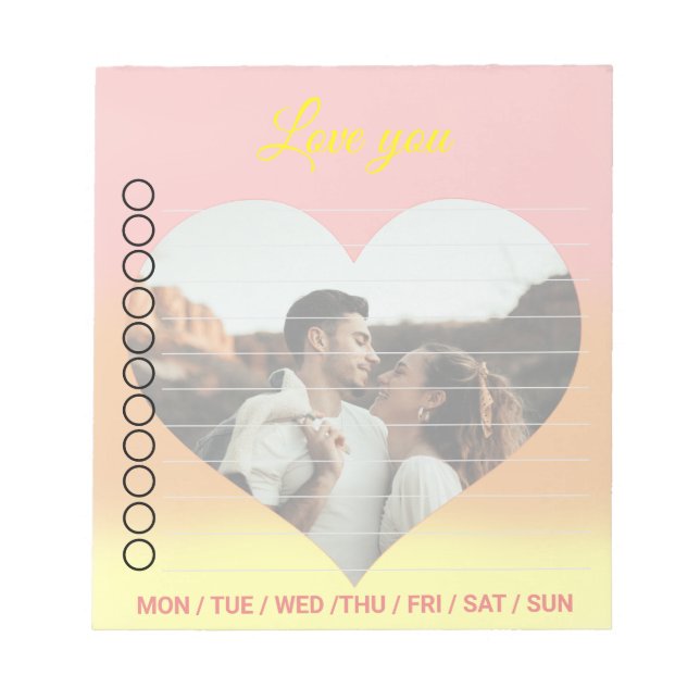 Foto Herz Romantischer Sonnenaufgang Notizblock (Vorderseite)