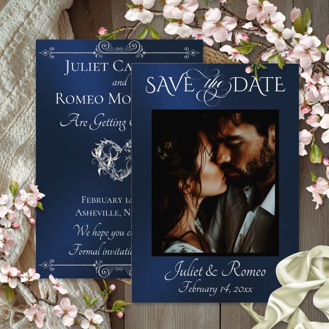 Foto & Herz Save the Date auf Blau (Von Creator hochgeladen)