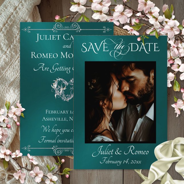 Foto & Herz Save the Date in Türkis (Von Creator hochgeladen)
