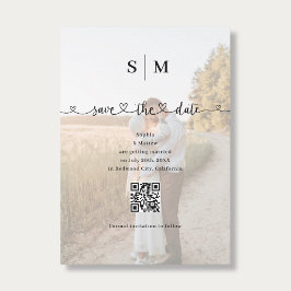 Foto-Herz-Schrift-QR-Code-Hochzeit Save The Date