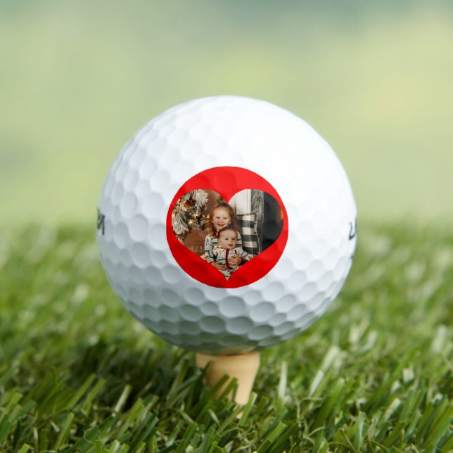 Foto Herzform auf rotem Hintergrund Golfball (Insitu T-Shirt)